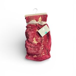 NEW Lullaby Maroon & Gold Christmas Blanket & My First Christmas Stocking Luxury